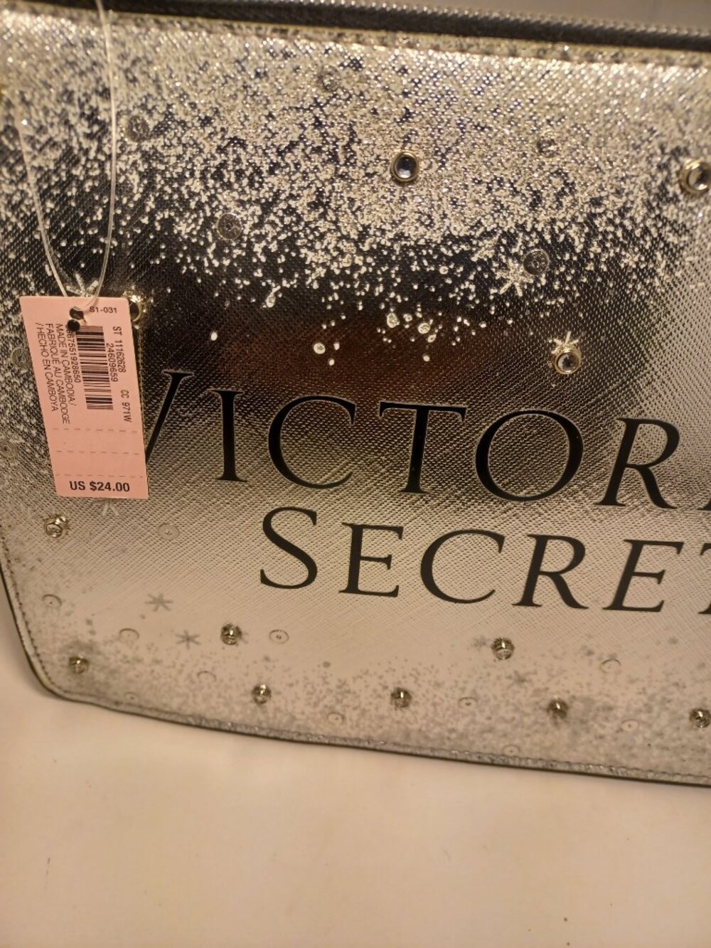Victoria Secret Metallic Beauty Bag Pouch Wristlet/Limited Edition - Picture 2 of 6